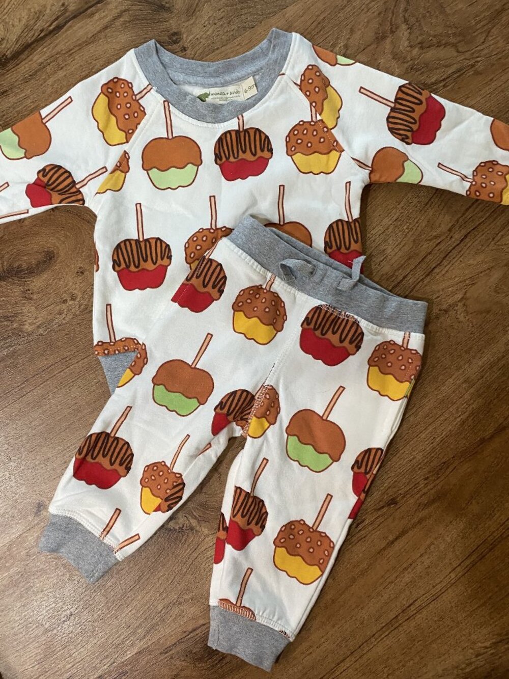 Monica + Andy Candy Apple Sweatshirt & Jogger Pants Set-6-9 Months